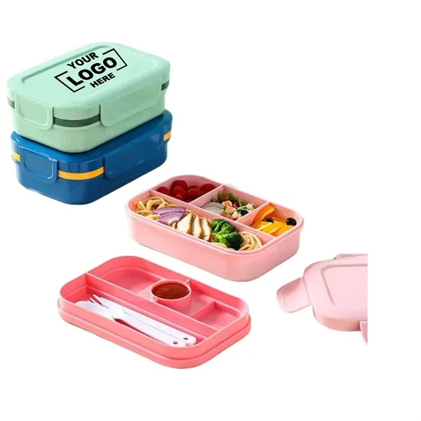 Custom Kids Bento Lunch Box with Fork - Custom Kids Bento Lunch Box with Fork - Image 0 of 4