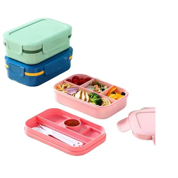 Custom Kids Bento Lunch Box with Fork - Custom Kids Bento Lunch Box with Fork - Image 1 of 4