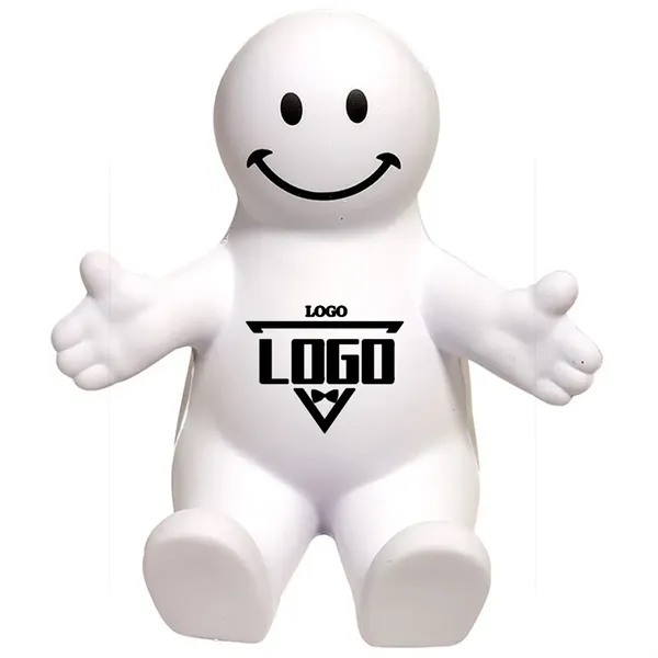 Squeezable Smile Face Guy Stress Reliever Phone Holder - Squeezable Smile Face Guy Stress Reliever Phone Holder - Image 2 of 2