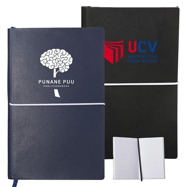 Softcover Notebook w/ Custom Imprint & Elastic Closing Band - Softcover Notebook w/ Custom Imprint & Elastic Closing Band - Image 0 of 4