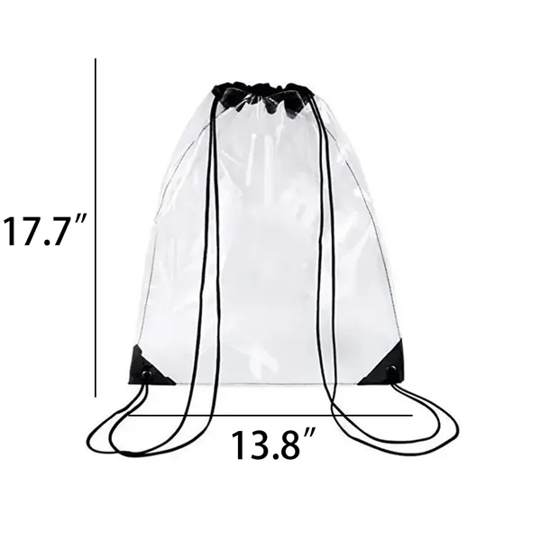 Clear Drawstring Backpack Stadium Approved Security Bag - Clear Drawstring Backpack Stadium Approved Security Bag - Image 1 of 3