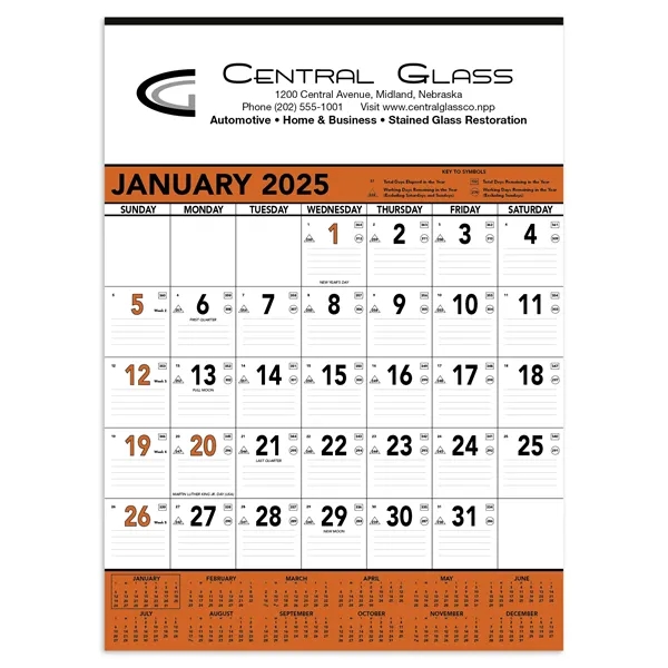 Triumph® Calendars Orange & Black Contractor Memo Calendar - Triumph® Calendars Orange & Black Contractor Memo Calendar - Image 0 of 2