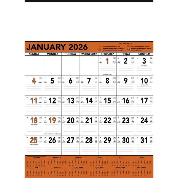Triumph® Calendars Orange & Black Contractor Memo Calendar - Triumph® Calendars Orange & Black Contractor Memo Calendar - Image 2 of 2