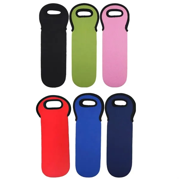 Insulated Neoprene Wine Bottle Carrier Sleeve - Insulated Neoprene Wine Bottle Carrier Sleeve - Image 2 of 5