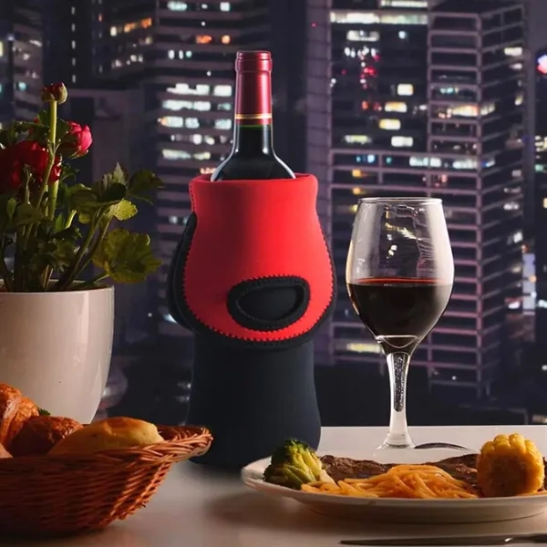 Insulated Neoprene Wine Bottle Carrier Sleeve - Insulated Neoprene Wine Bottle Carrier Sleeve - Image 5 of 5