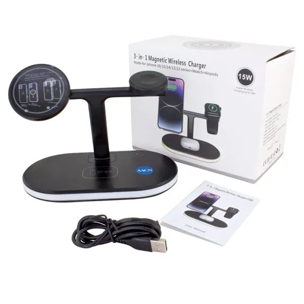 3-in-1 Magnetic Wireless Charger - 3-in-1 Magnetic Wireless Charger - Image 2 of 11
