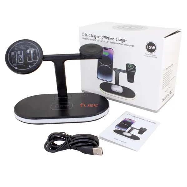 3-in-1 Magnetic Wireless Charger - 3-in-1 Magnetic Wireless Charger - Image 3 of 11