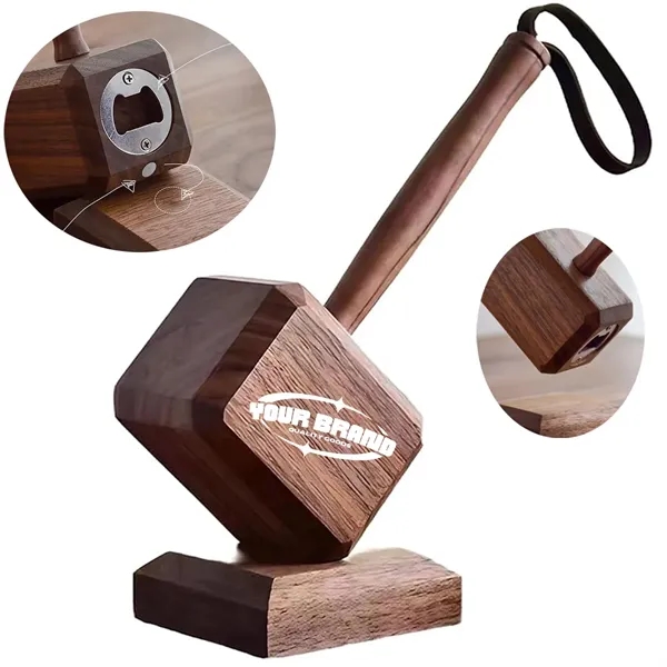 Wooden Ornaments Thor Hammer Built In Magnet Bottle Opener - Wooden Ornaments Thor Hammer Built In Magnet Bottle Opener - Image 0 of 3