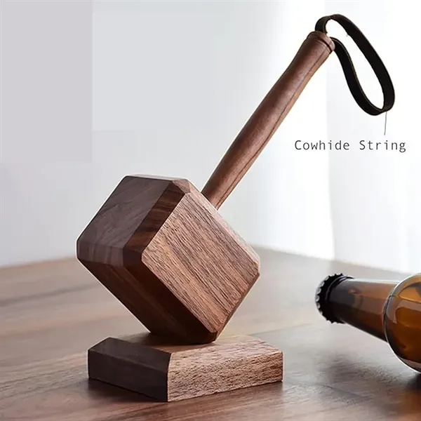 Wooden Ornaments Thor Hammer Built In Magnet Bottle Opener - Wooden Ornaments Thor Hammer Built In Magnet Bottle Opener - Image 3 of 3