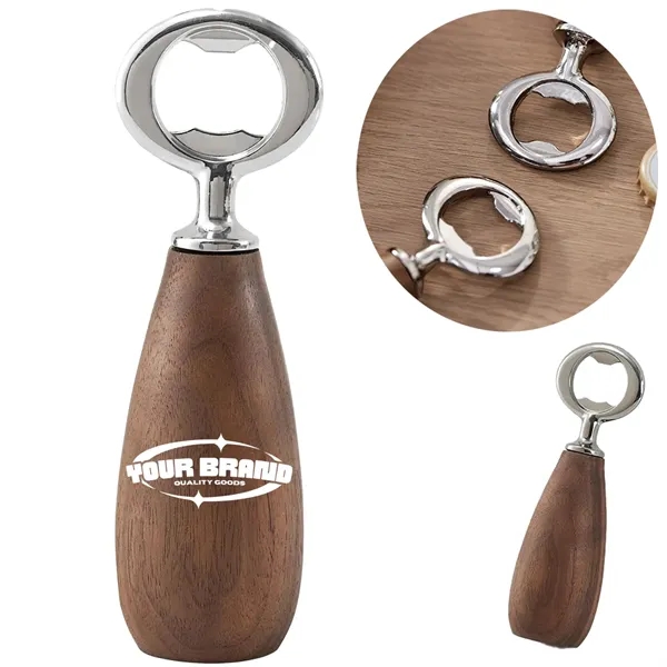 Kitchen Bar Home Restaurant Wood Handle Handheld Beer Opener - Kitchen Bar Home Restaurant Wood Handle Handheld Beer Opener - Image 0 of 3