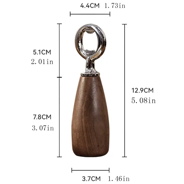Kitchen Bar Home Restaurant Wood Handle Handheld Beer Opener - Kitchen Bar Home Restaurant Wood Handle Handheld Beer Opener - Image 1 of 3
