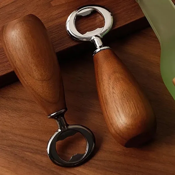 Kitchen Bar Home Restaurant Wood Handle Handheld Beer Opener - Kitchen Bar Home Restaurant Wood Handle Handheld Beer Opener - Image 2 of 3