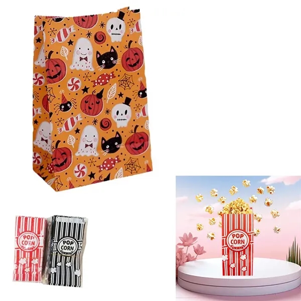 Flat Paper Bottom Popcorn Bags - Flat Paper Bottom Popcorn Bags - Image 0 of 2