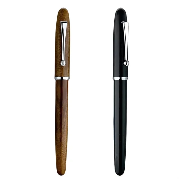 Custom Wooden Fountain Pen Metal Clip  Writing Gift Item - Custom Wooden Fountain Pen Metal Clip  Writing Gift Item - Image 2 of 6