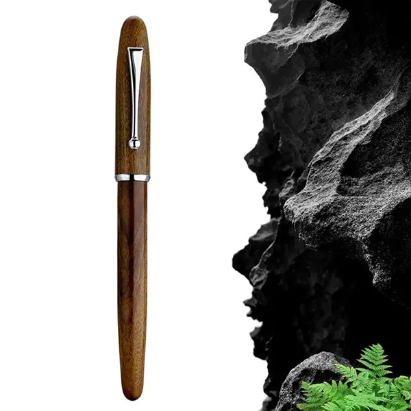 Custom Wooden Fountain Pen Metal Clip  Writing Gift Item - Custom Wooden Fountain Pen Metal Clip  Writing Gift Item - Image 3 of 6
