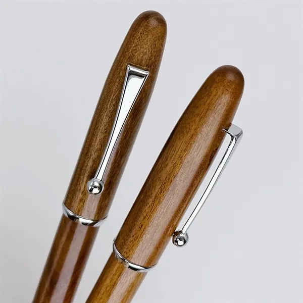 Custom Wooden Fountain Pen Metal Clip  Writing Gift Item - Custom Wooden Fountain Pen Metal Clip  Writing Gift Item - Image 5 of 6