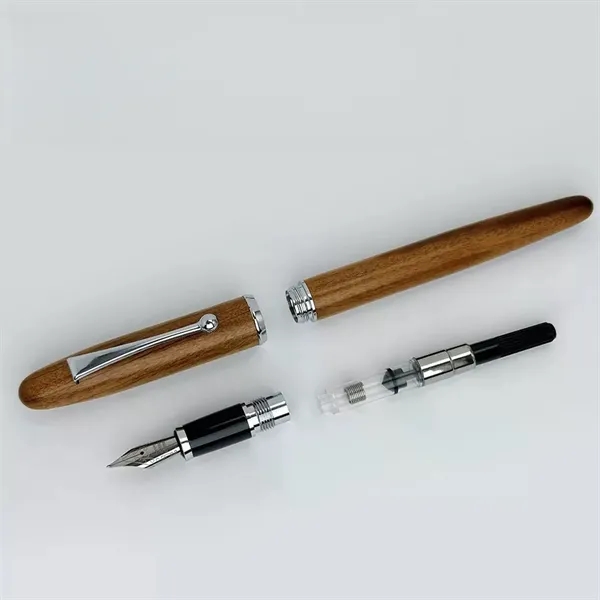 Custom Wooden Fountain Pen Metal Clip  Writing Gift Item - Custom Wooden Fountain Pen Metal Clip  Writing Gift Item - Image 6 of 6