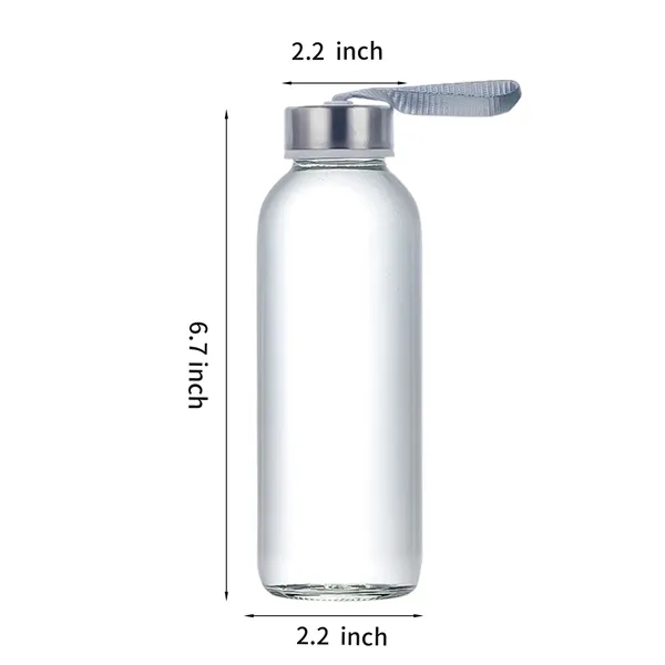 10oz Glass Water Bottle with Sleeve and Lanyard - 10oz Glass Water Bottle with Sleeve and Lanyard - Image 2 of 2