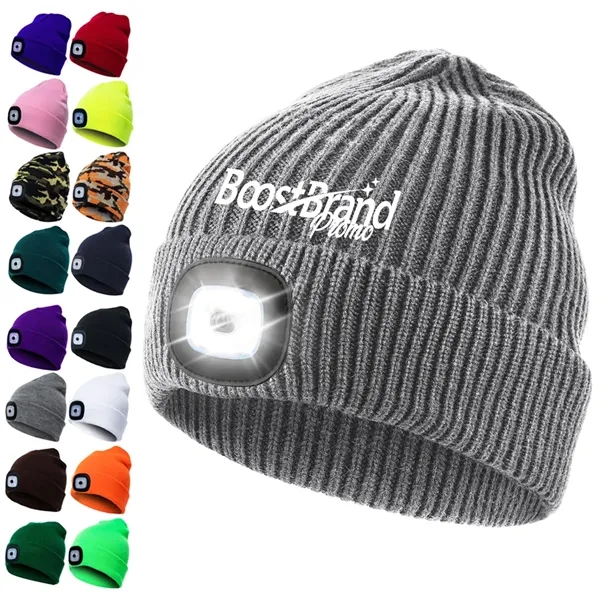 LED Lighted Knit Beanie Hat for Hands-Free Illumination - LED Lighted Knit Beanie Hat for Hands-Free Illumination - Image 0 of 5