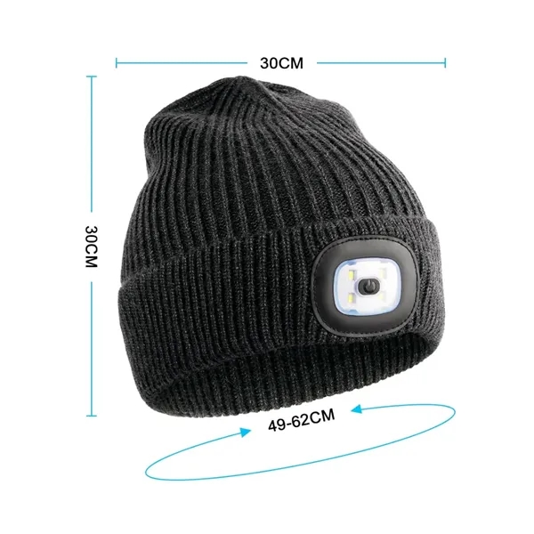 LED Lighted Knit Beanie Hat for Hands-Free Illumination - LED Lighted Knit Beanie Hat for Hands-Free Illumination - Image 1 of 5