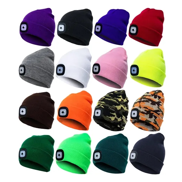 LED Lighted Knit Beanie Hat for Hands-Free Illumination - LED Lighted Knit Beanie Hat for Hands-Free Illumination - Image 2 of 5