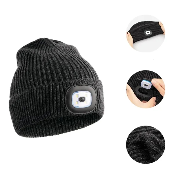 LED Lighted Knit Beanie Hat for Hands-Free Illumination - LED Lighted Knit Beanie Hat for Hands-Free Illumination - Image 3 of 5