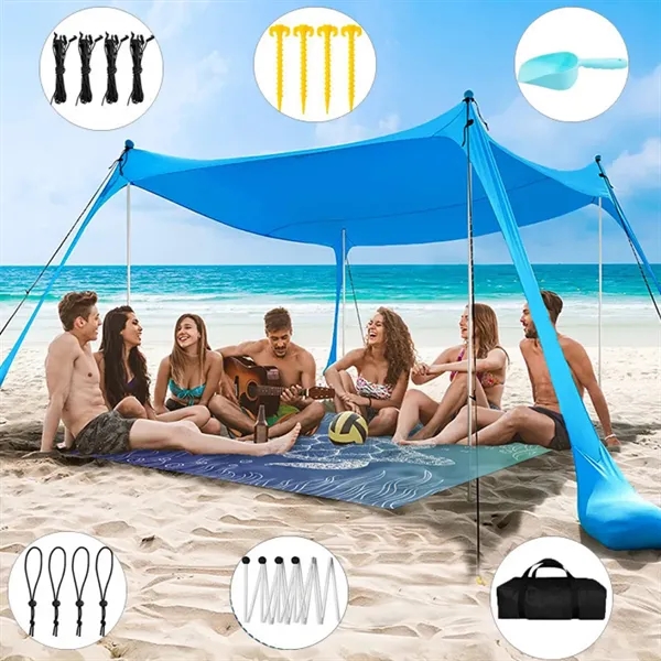 Elastic Sun Shade Canopy Tent For Beach And Outdoor Events - Elastic Sun Shade Canopy Tent For Beach And Outdoor Events - Image 1 of 5