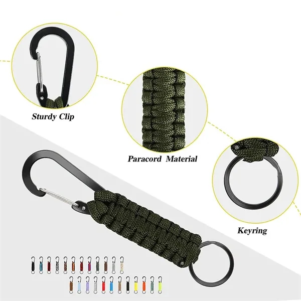 Paracord Keychain with Carabiner - Paracord Keychain with Carabiner - Image 1 of 6