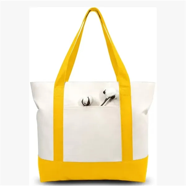 Canvas Tote Bag Bulk with Outer Pocket - Canvas Tote Bag Bulk with Outer Pocket - Image 1 of 7