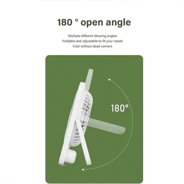 5 Speed Portable Rechargeable Handheld Desk Fan - 5 Speed Portable Rechargeable Handheld Desk Fan - Image 6 of 6