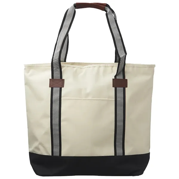 Top Zipper Closure Polyester Cotton Canvas Tote Bags - Top Zipper Closure Polyester Cotton Canvas Tote Bags - Image 3 of 5