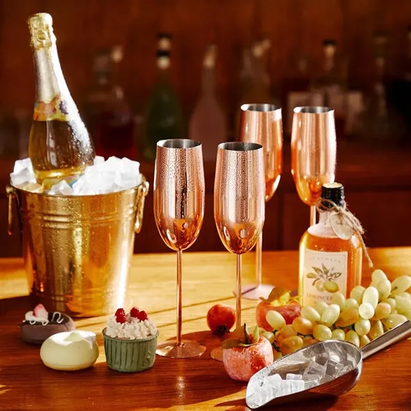 Stainless Steel Stemmed Champagne Flutes - Stainless Steel Stemmed Champagne Flutes - Image 2 of 4