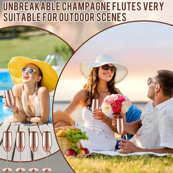 Stainless Steel Stemmed Champagne Flutes - Stainless Steel Stemmed Champagne Flutes - Image 4 of 4