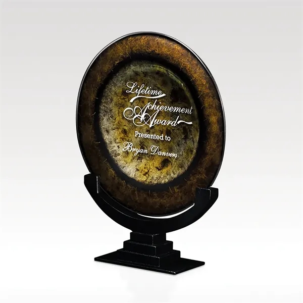Circular Art Glass Award with Black Base - Eclipse II - Circular Art Glass Award with Black Base - Eclipse II - Image 0 of 0