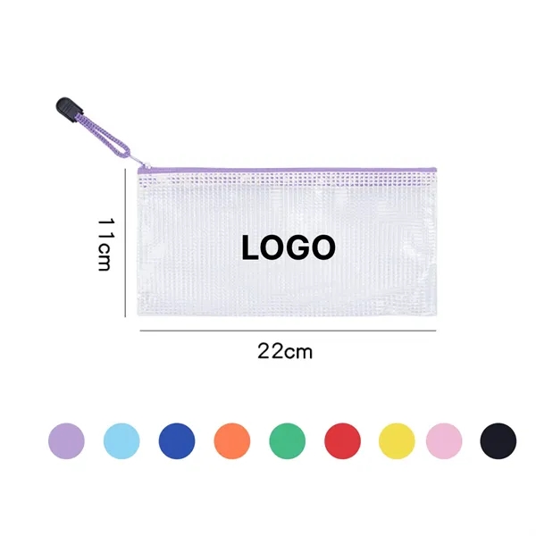 Transparent Zipper Mesh File Bag Document Organizer - Transparent Zipper Mesh File Bag Document Organizer - Image 0 of 4