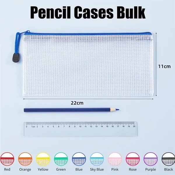 Transparent Zipper Mesh File Bag Document Organizer - Transparent Zipper Mesh File Bag Document Organizer - Image 1 of 4