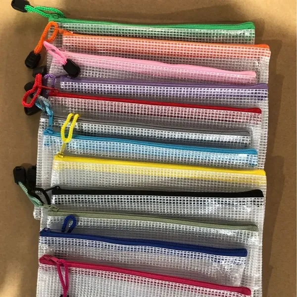 Transparent Zipper Mesh File Bag Document Organizer - Transparent Zipper Mesh File Bag Document Organizer - Image 2 of 4