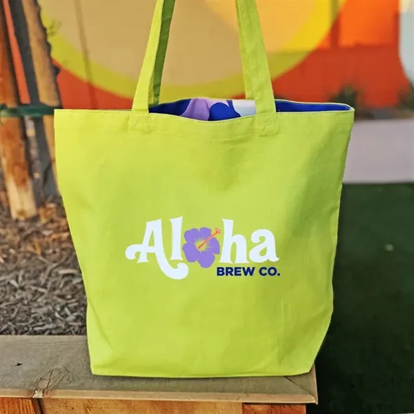 Reversible Colored Cotton Canvas Tote Bag - Reversible Colored Cotton Canvas Tote Bag - Image 0 of 26