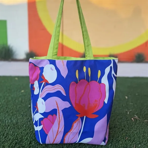 Reversible Colored Cotton Canvas Tote Bag - Reversible Colored Cotton Canvas Tote Bag - Image 19 of 26