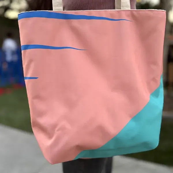 Reversible Colored Cotton Canvas Tote Bag - Reversible Colored Cotton Canvas Tote Bag - Image 24 of 26