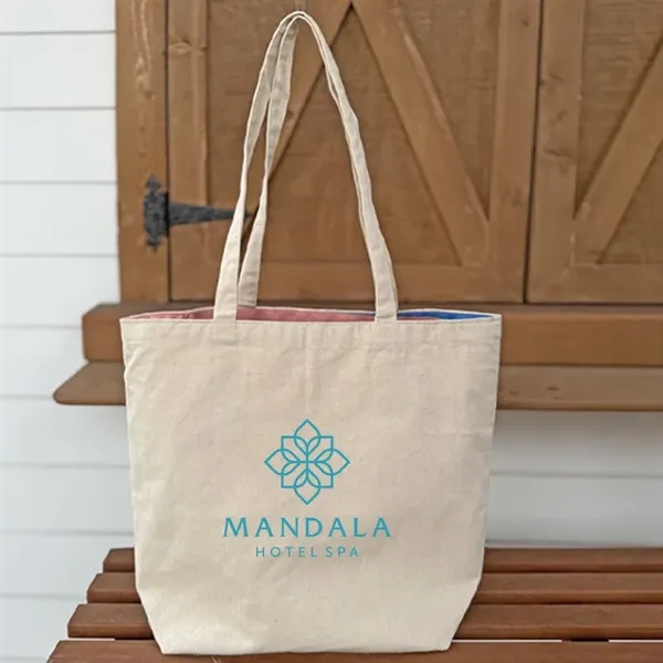 Reversible Colored Cotton Canvas Tote Bag - Reversible Colored Cotton Canvas Tote Bag - Image 25 of 26
