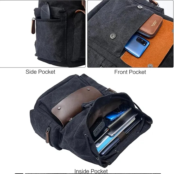 Large Canvas Backpack for Men - Large Canvas Backpack for Men - Image 3 of 4