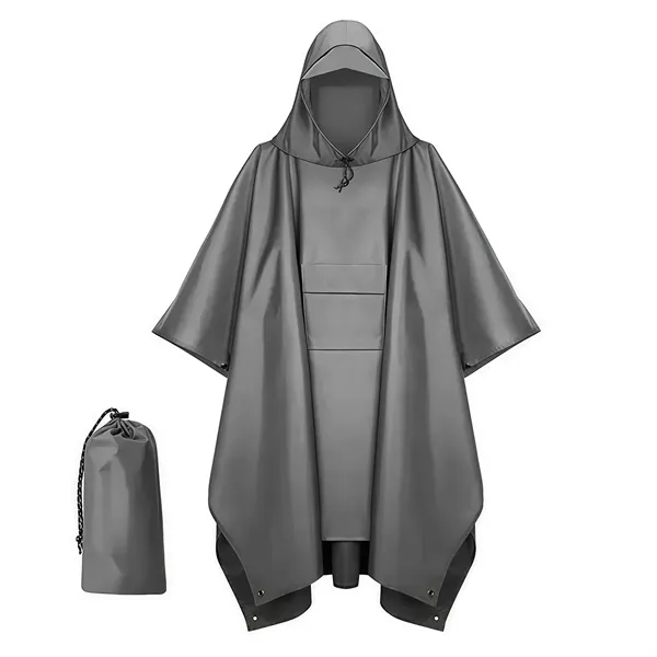 Hooded Rain Poncho Waterproof Raincoat Jacket with Pocket - Hooded Rain Poncho Waterproof Raincoat Jacket with Pocket - Image 6 of 10