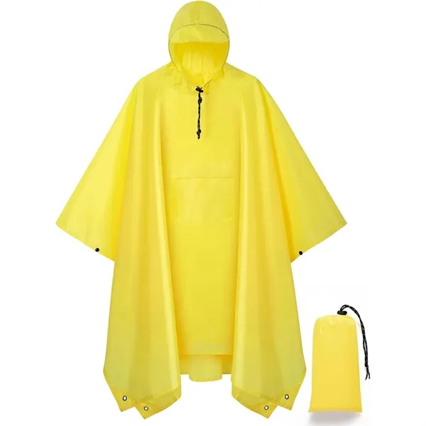Hooded Rain Poncho Waterproof Raincoat Jacket with Pocket - Hooded Rain Poncho Waterproof Raincoat Jacket with Pocket - Image 10 of 10