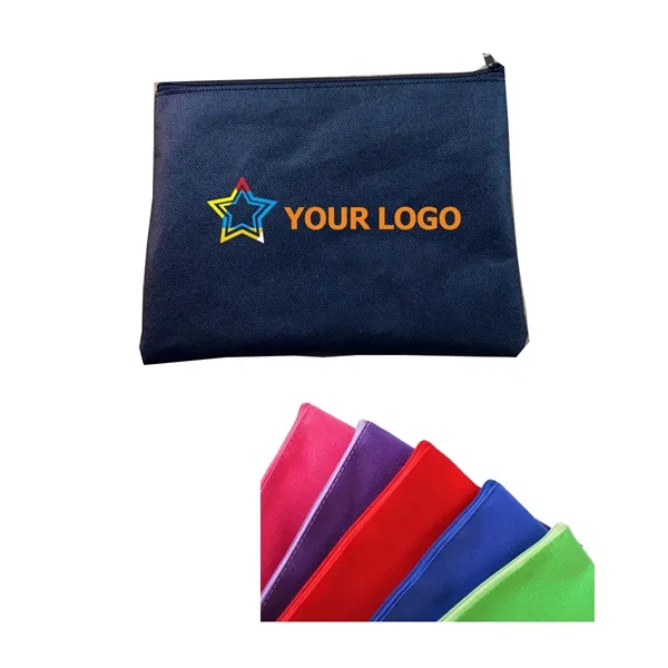 Promotional Non-Woven Document Sleeve with Zippers - Promotional Non-Woven Document Sleeve with Zippers - Image 0 of 3