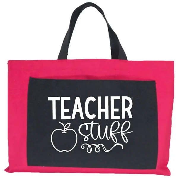 Wide Tote Bag With Pocket - Wide Tote Bag With Pocket - Image 0 of 1