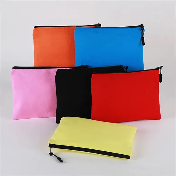 Promotional ' Economical Cotton Makeup Pouch with Zippers - Promotional ' Economical Cotton Makeup Pouch with Zippers - Image 3 of 3