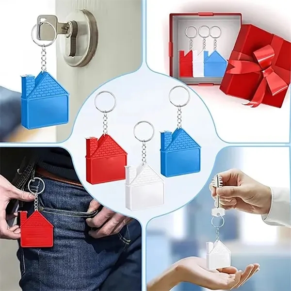 House-Shaped Keychain Tape Measure - House-Shaped Keychain Tape Measure - Image 4 of 4
