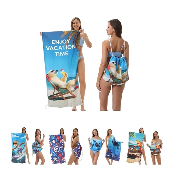 2 in1 Foldable Beach Towel & Storage Bag - 2 in1 Foldable Beach Towel & Storage Bag - Image 0 of 1