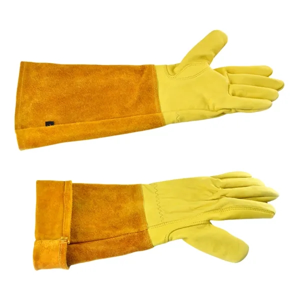 Long-Cuff Cowhide Protective Gloves - Long-Cuff Cowhide Protective Gloves - Image 5 of 9